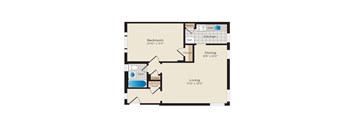 Falkland Chase Apartments in Silver Spring, Maryland 1 Bedroom Floor Plan