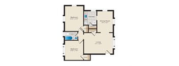 Falkland Chase Apartments in Silver Spring, Maryland 2 Bedroom Floor Plan