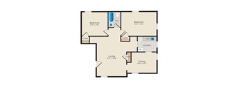 Falkland Chase Apartments in Silver Spring, Maryland 2 Bedroom Floor Plan