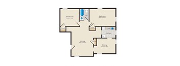 Falkland Chase Apartments in Silver Spring, Maryland 2 Bedroom Floor Plan