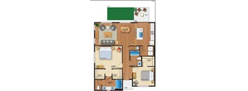 The Farmstead Apartments 2x2 Cottage A Floor Plan