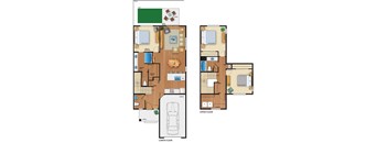 The Farmstead at Delta Ridge Apartments Townhome A Floor Plan