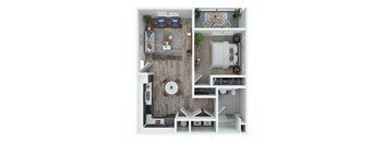 Union at Pacific Highway Apartments in Corvallis, Oregon 1x1 B Floor Plan