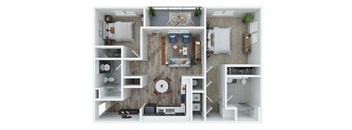 Union at Pacific Highway Apartments in Corvallis, Oregon 2x2 C Floor Plan