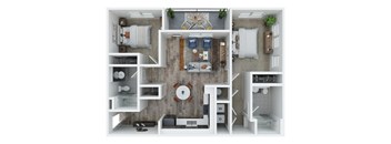 Union at Pacific Highway Apartments in Corvallis, Oregon 2x2 A Floor Plan