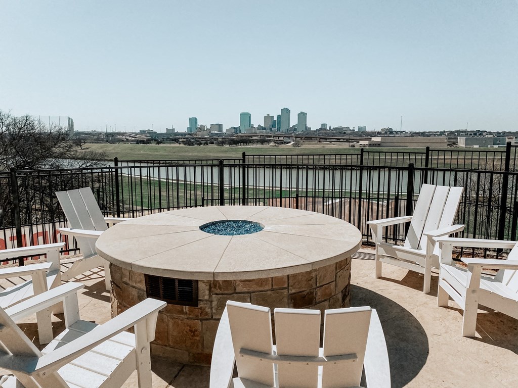 Presidio at River East Fire Pit with View of Downtown