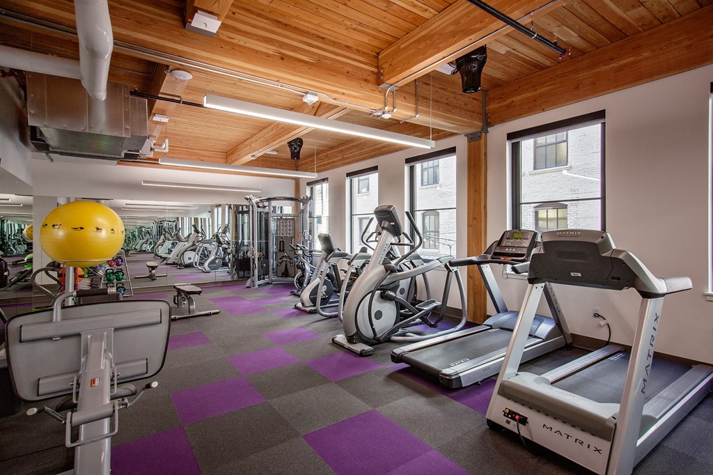 38 Davis  fitness center with weights and treadmill