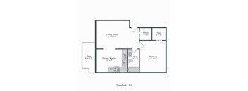 Fox Pointe Apartments 1x1 Floor Plan