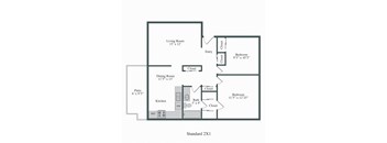 Fox Pointe Apartments 2x1 Floor Plan