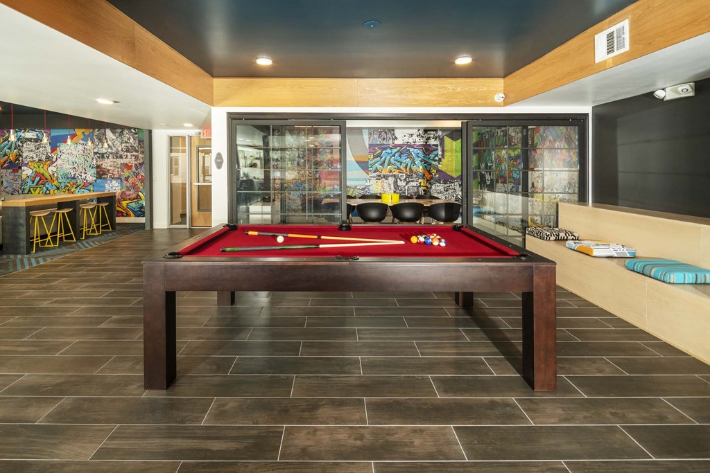 Fremont9 Clubhouse Lounge with Billiards Table Fremont9 Clubhouse Lounge with Billiards Table