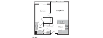 GEO Apartments 1 Bed A Floor Plan