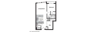 GEO Apartments 1 Bed Den B Floor Plan