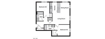 GEO Apartments 2 Bed Floor Plan