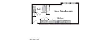GEO Apartments Studio B Floor Plan