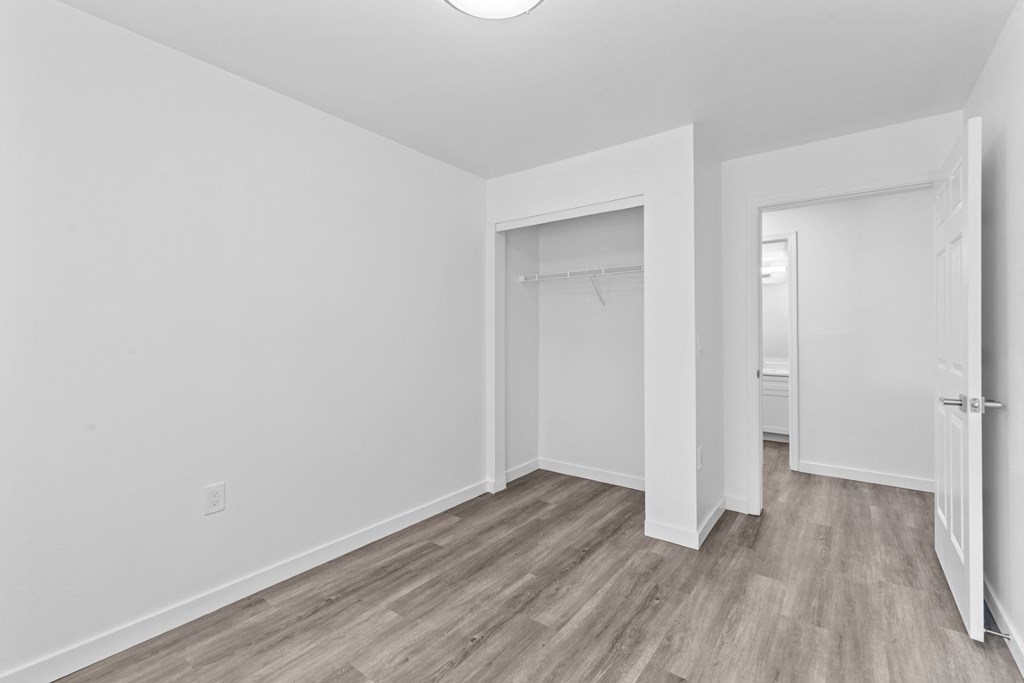 colored lights on the wall of an empty room