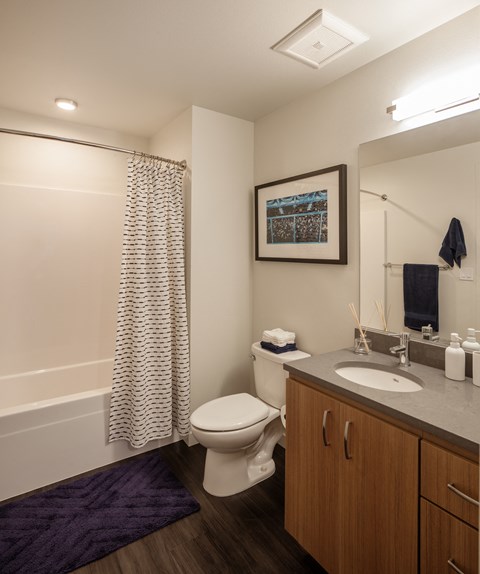 Grant Park Village bathroom with shower-tub