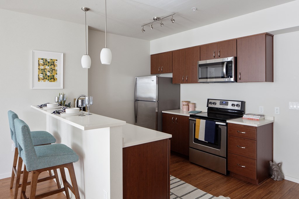 Grant Park Village kitchen showing cabinets and appliances