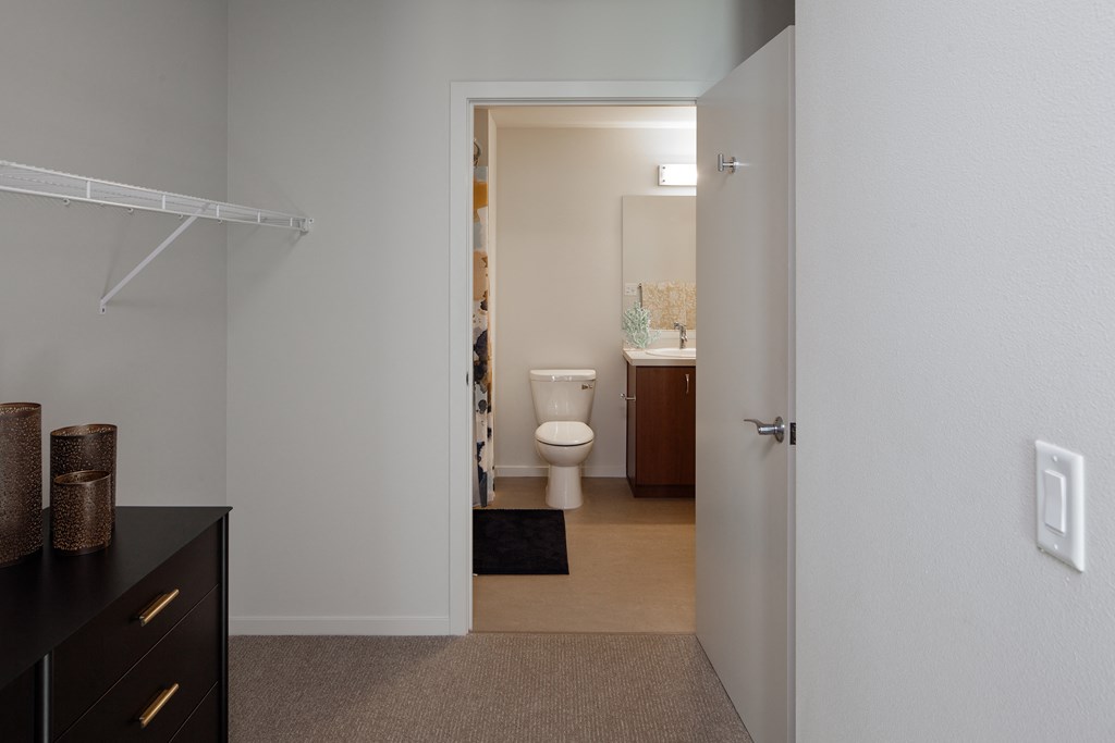Grant Park village shot of closet leading to bathroom