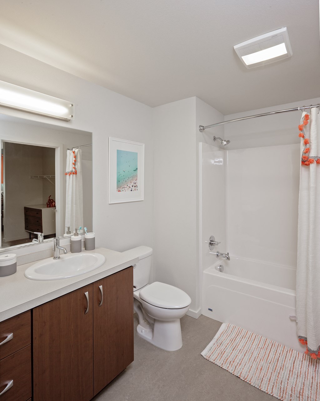 Grant Park village bathroom shot of shower and sink