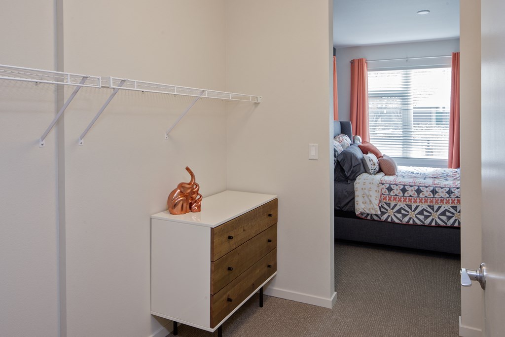 Grant Park village shot of dresser in closet