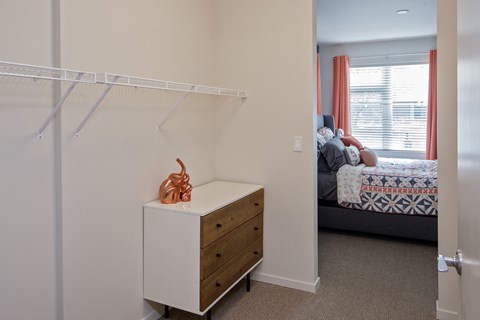 Grant Park village shot of dresser in closet