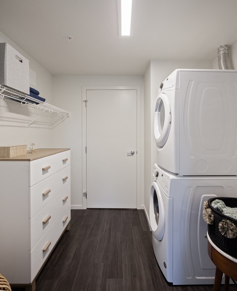 Grant Park Village dresser and stacked washer and dryer