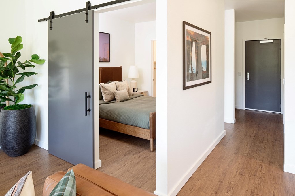 The Gabe Apartments in Portland, Oregon View into Bedroom