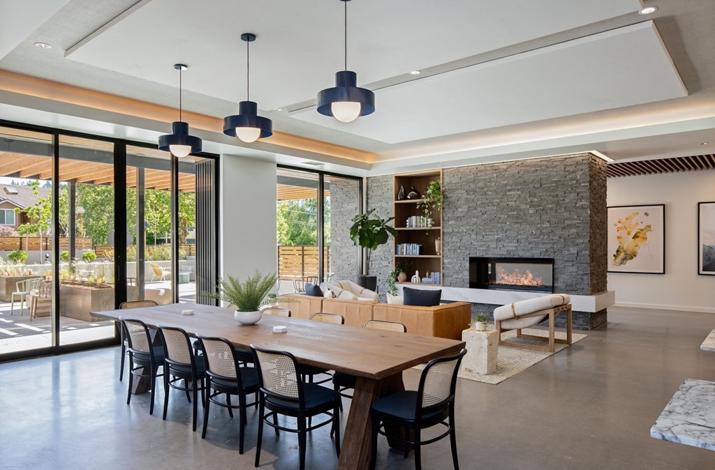 The Gabe Apartments in Portland, Oregon Lounge with Fireplace