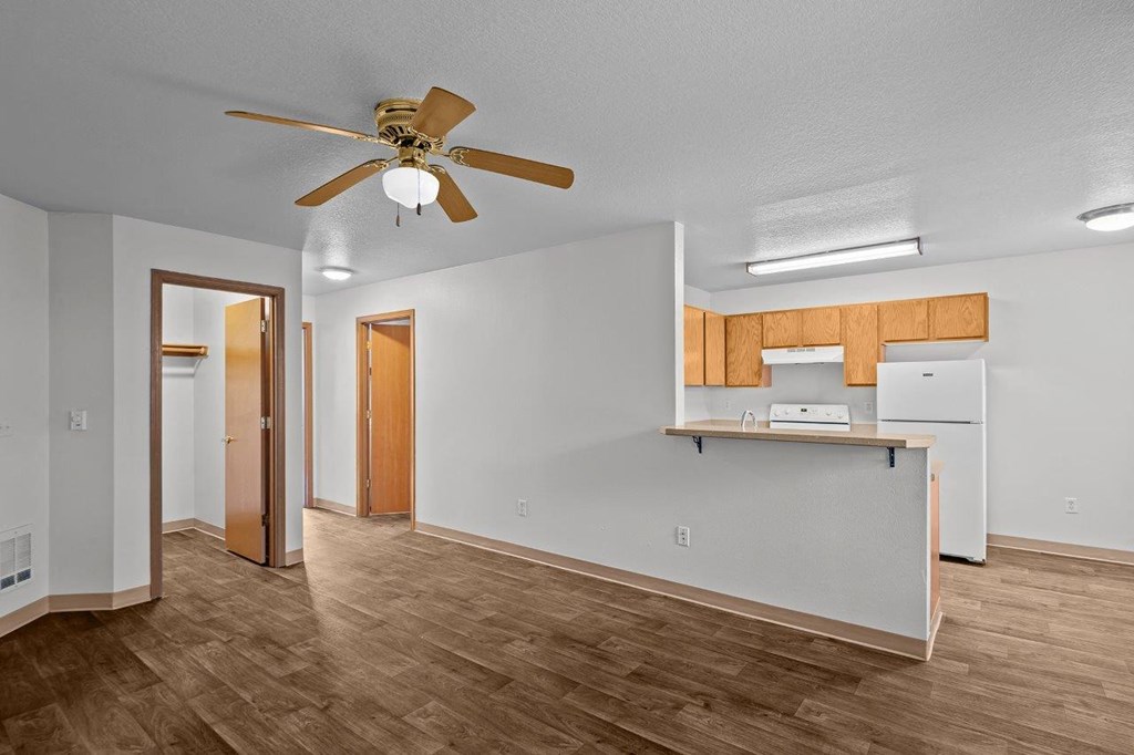 Gilhurst Apartments in Portland, Oregon Living Room and Kitchen