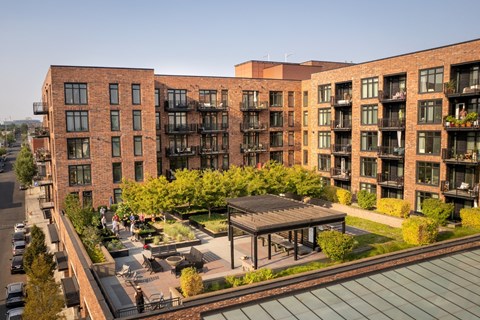 Goat Blocks in Portland, Oregon Exterior and Courtyard with Fire Pit