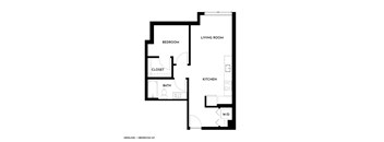 Gridline Apartments in Seattle, Washington 1x1 0.F Floor Plan