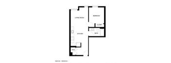 Gridline Apartments in Seattle, Washington 1x1 I Floor Plan