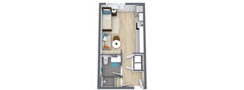 Gridline Apartments Studio F Floor Plan
