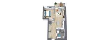 Gridline Apartments in Seattle, WA One Bedroom Floor Plan