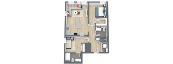 Gridline Apartments in Seattle, WA Two Bedroom Floor Plan