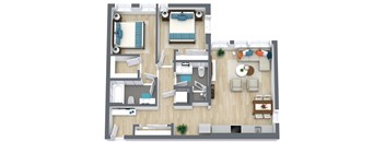 Gridline Apartments in Seattle, WA Two Bedroom Floor Plan