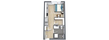 Gridline Apartments in Seattle, WA Studio Floor Plan