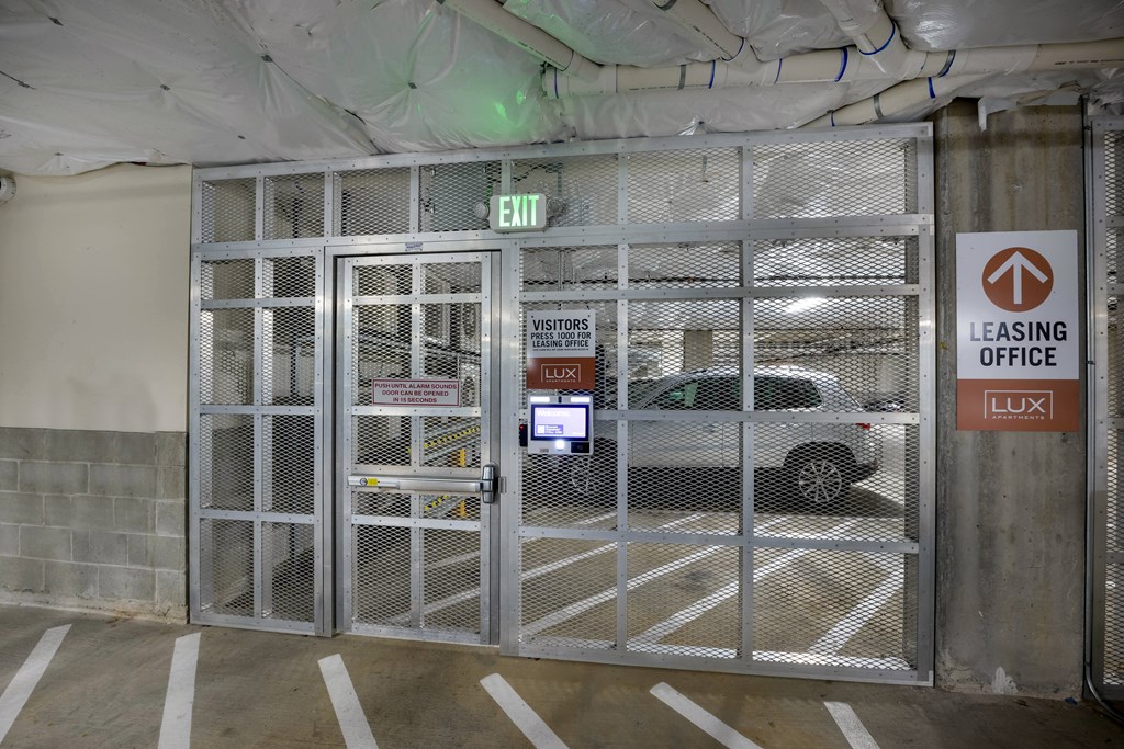 Lux Apartments Gated Garage Enterance Lux Apartments Gated Garage Enterance