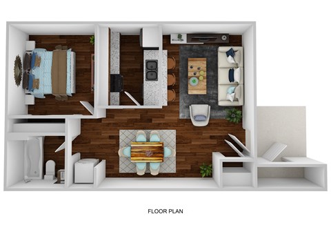Harper Apartments 3D Floor Plan A1