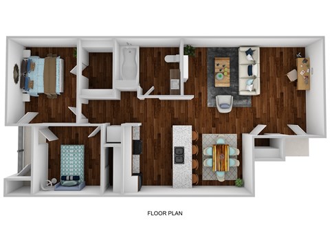 Harper Apartments 3D Floor Plan B1