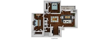 Harper Apartments 3D Floor Plan B2