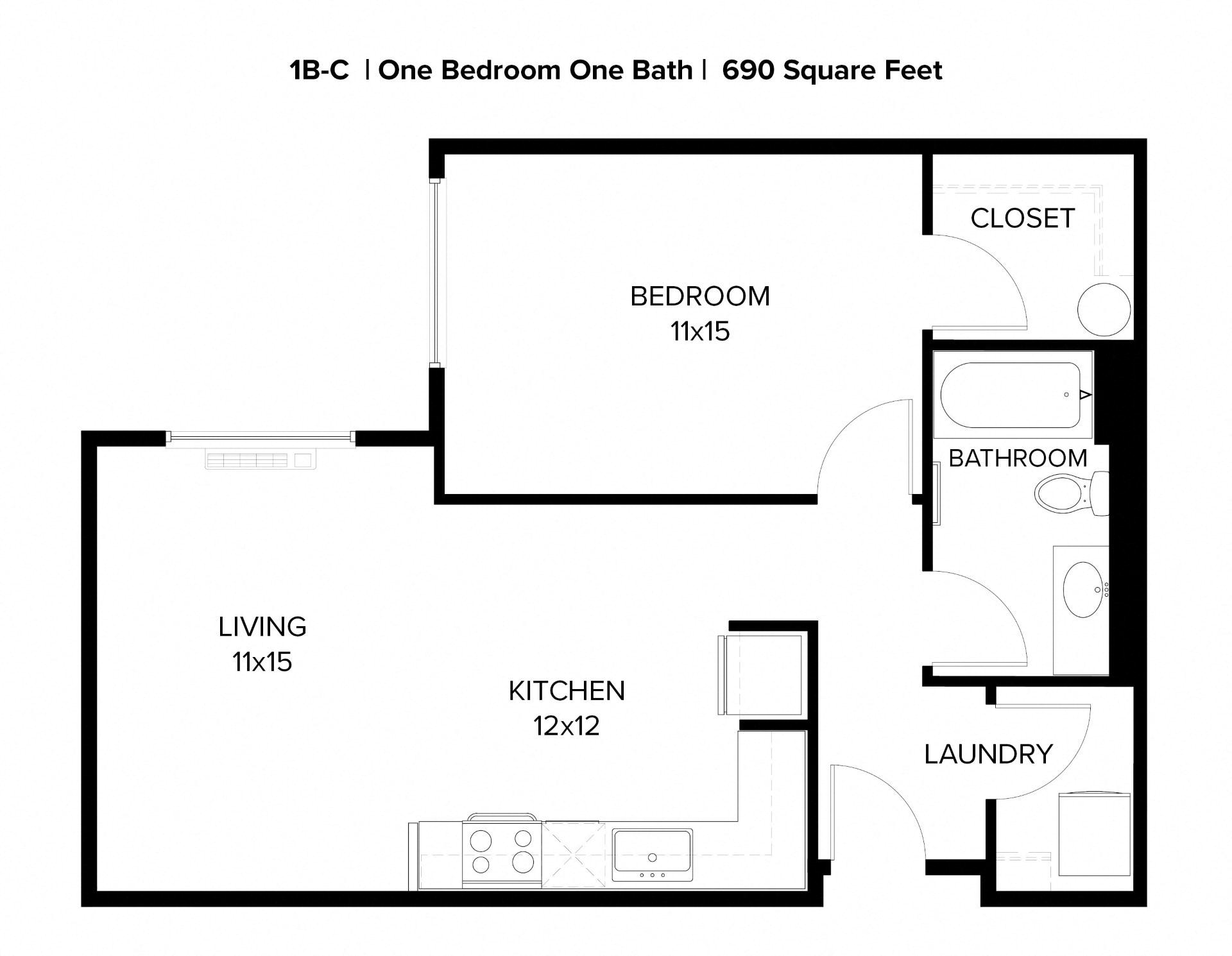a floor plan of a room with a bedroom and a living room
