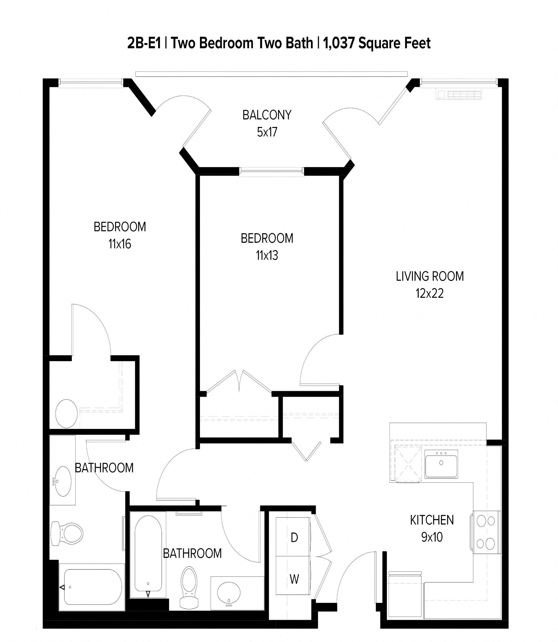Harbor Sky 2x2 A Floor Plan