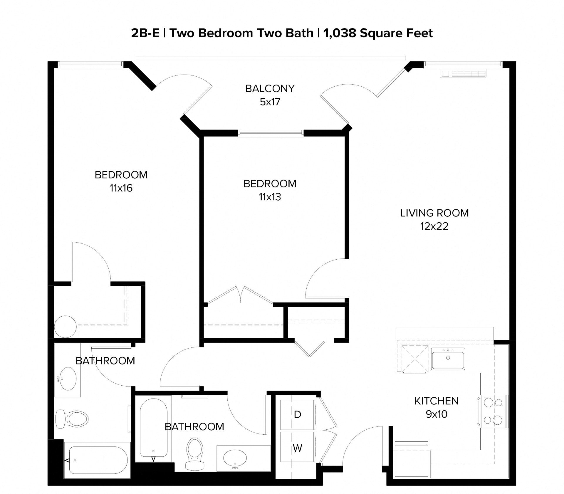 Harbor Sky 2x2 B Floor Plan