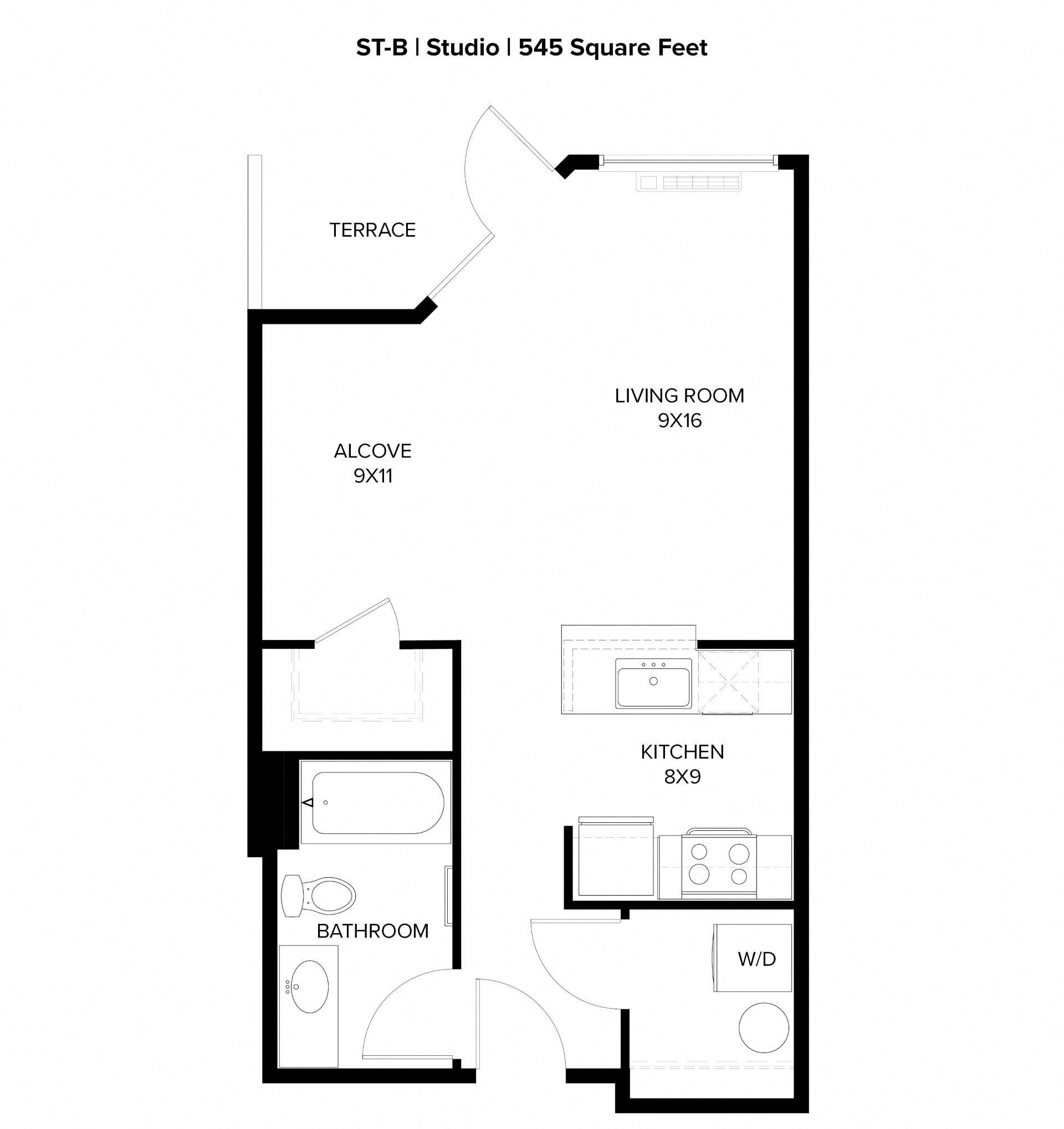 Harbor Sky Studio B Floor Plan