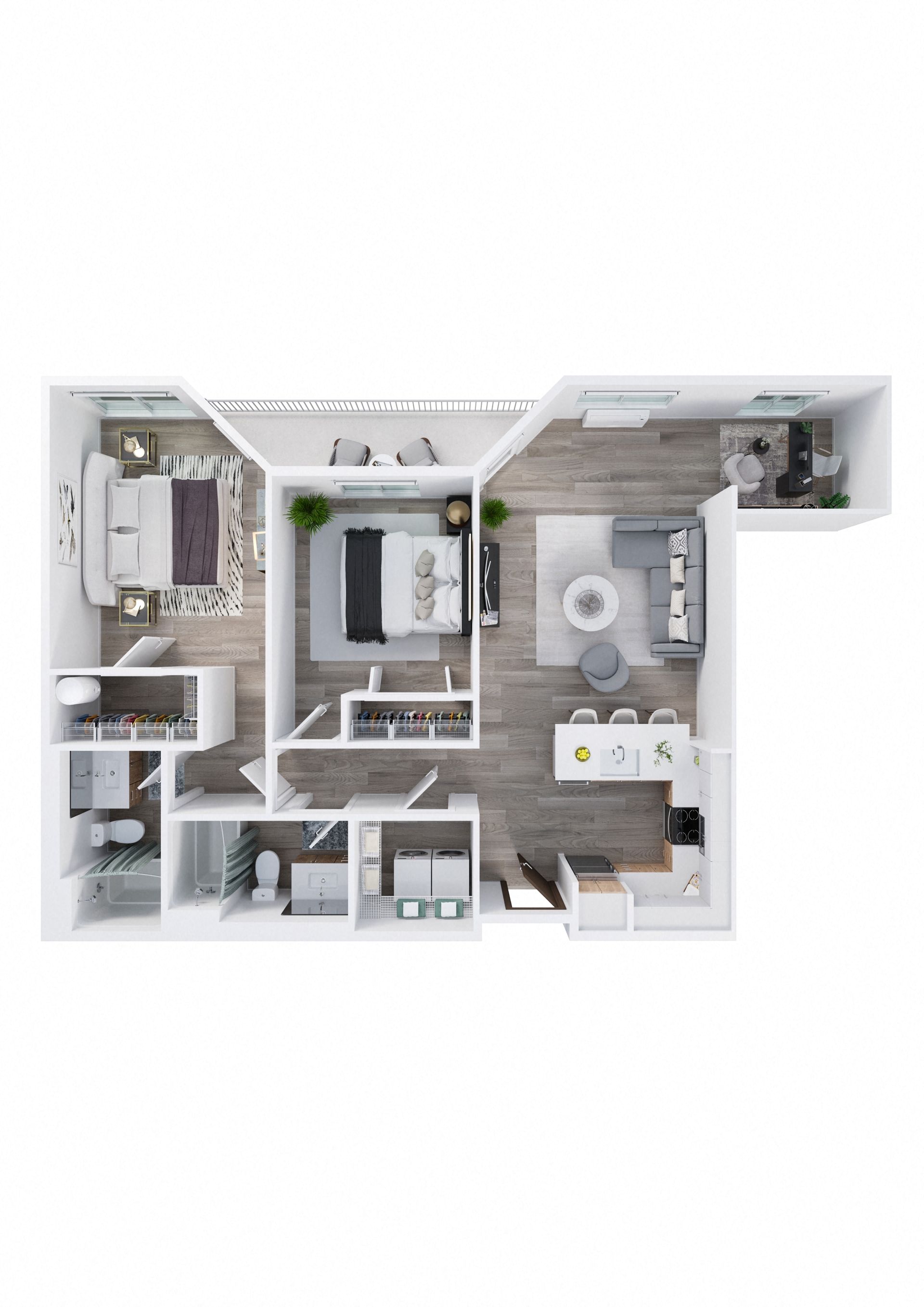 Harbor Sky Apartments in Portland, Oregon 2x2 J Floor Plan