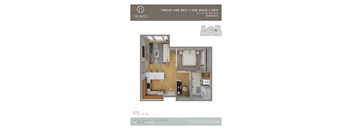 The Hayes on Stone Way Apartments Floor Plan Open + Den  5