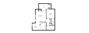 Hazel Ranch 1 Bedroom 1 Bathroom Floor Plan