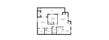 Hazel Ranch 2 Bedroom 2 Bathroom Floor Plan