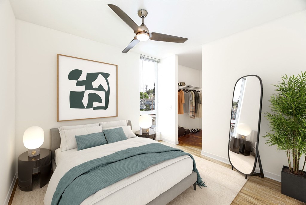 Henry Apartments Model Bedroom with Walk-in Closet